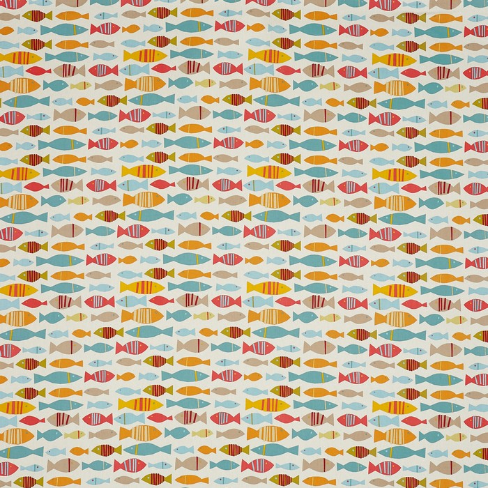 Pour commande sur mesure coloris tissu enduit poissons multicolores