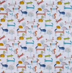 Pour commande sur mesure toile enduite motifs animaux stylisés